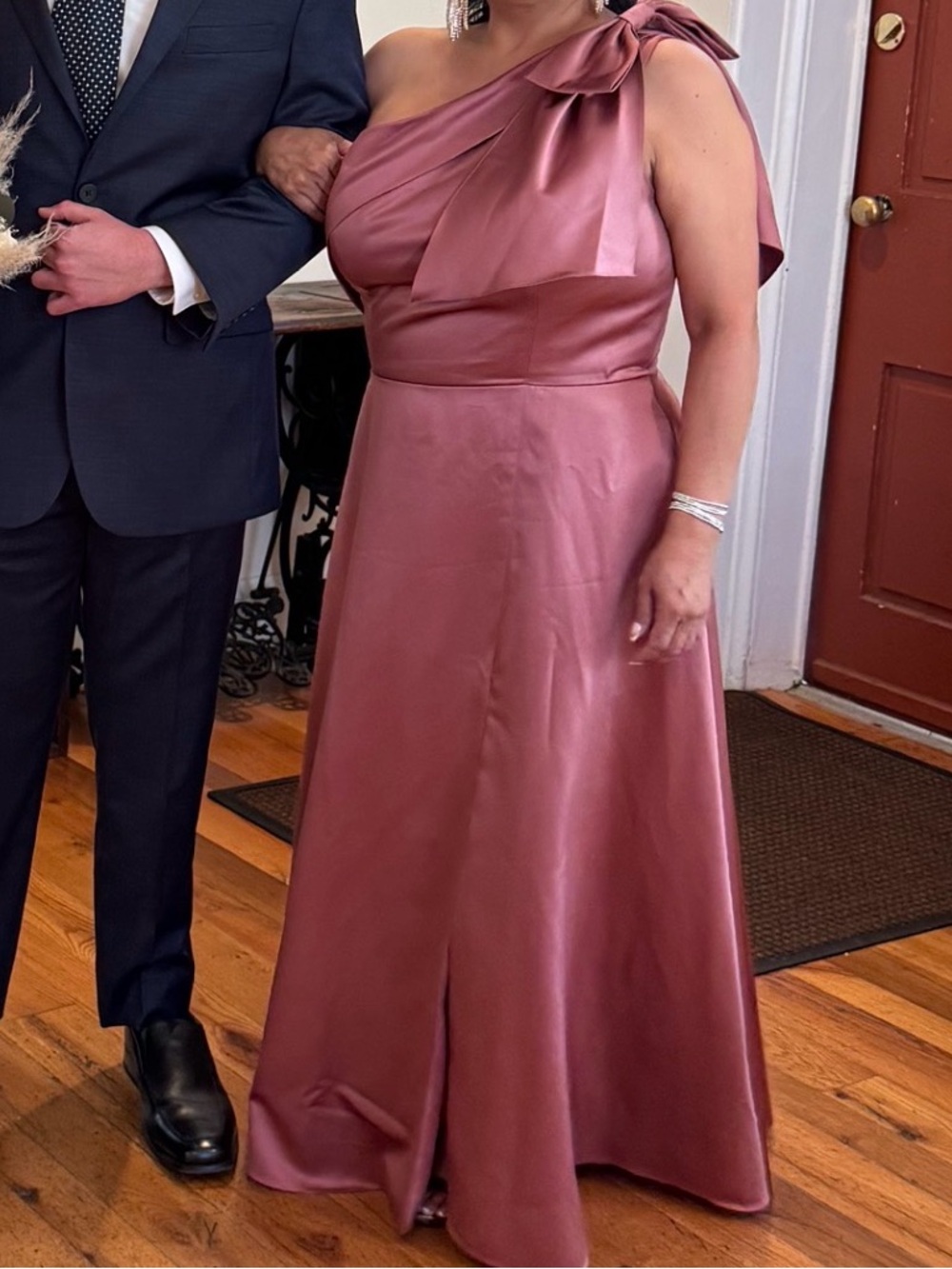 Single-Shoulder Maxi Dress in Pink